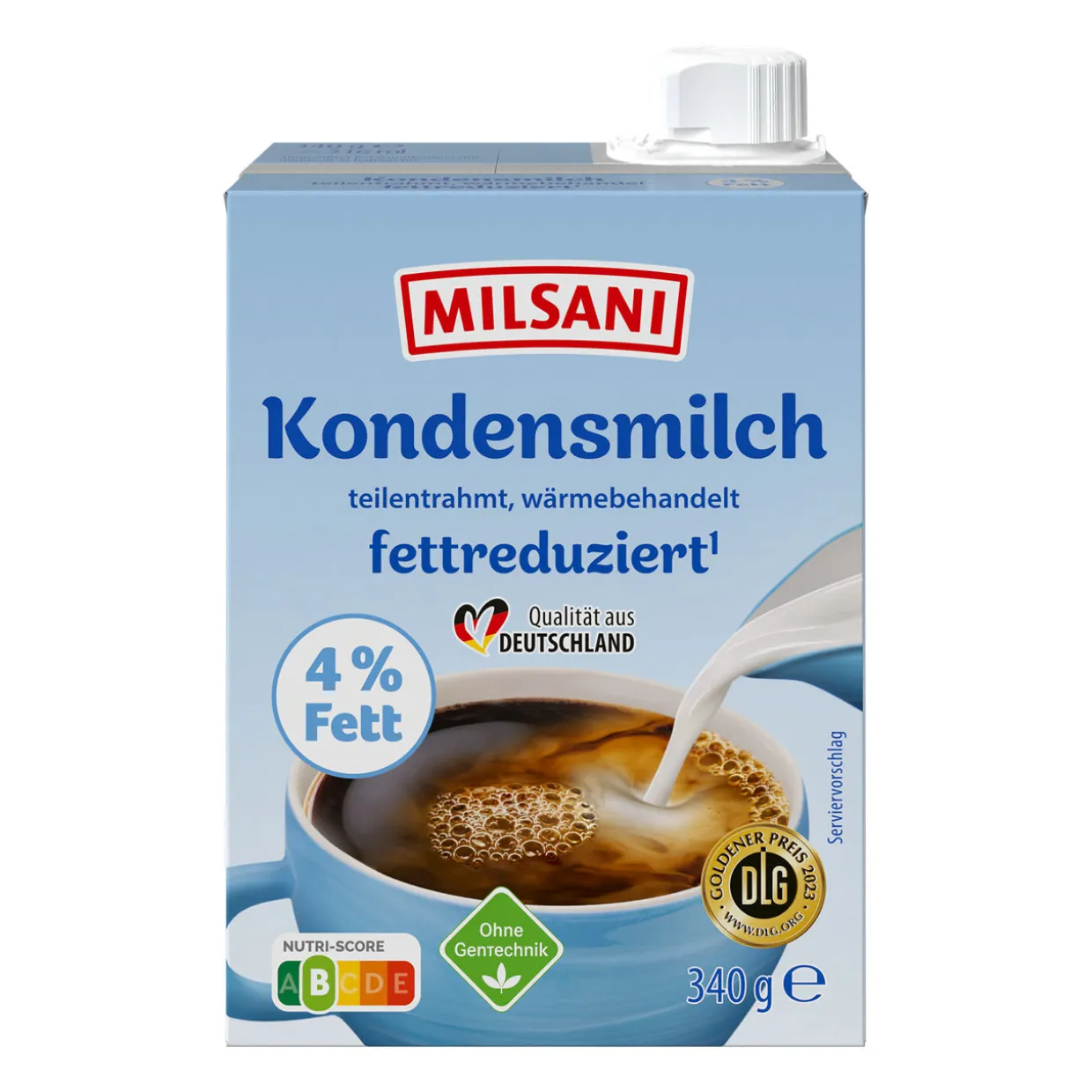 Teilentrahmte Kondensmilch